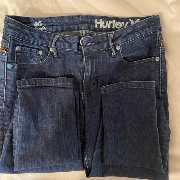 Hurley Denim Jeans 90s Vintage Style Skinny Leggings Junior Size 7 - Picture 1 of 14